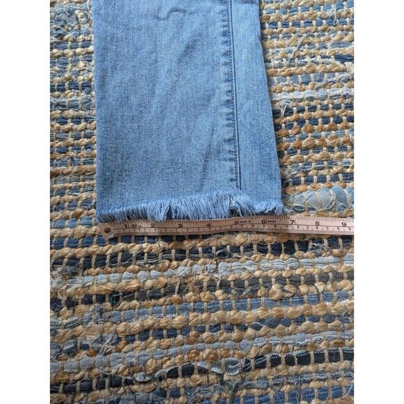 J Crew Jeans Womens Size 29 Blue Slim Straight Medium Wash Denim Raw Hem Pants - Picture 4 of 7